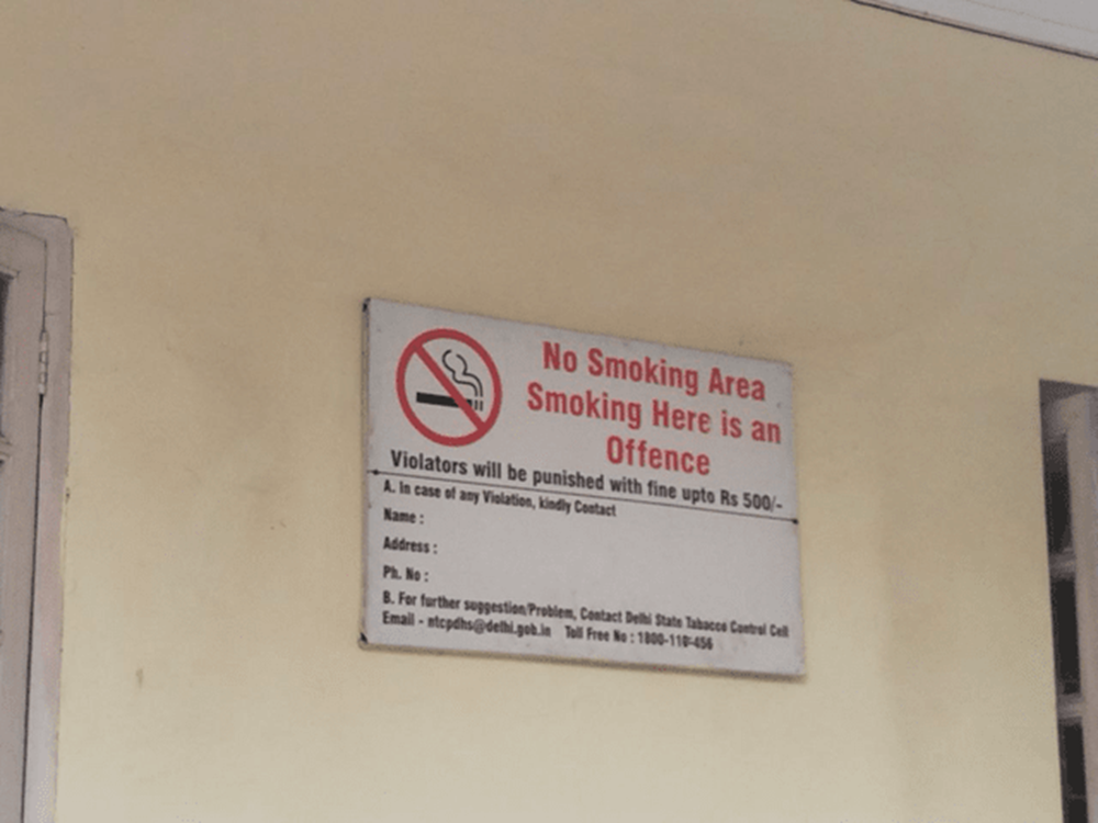Signboards Prohibiting Tobacco Sale Within 100 Yards of Educational